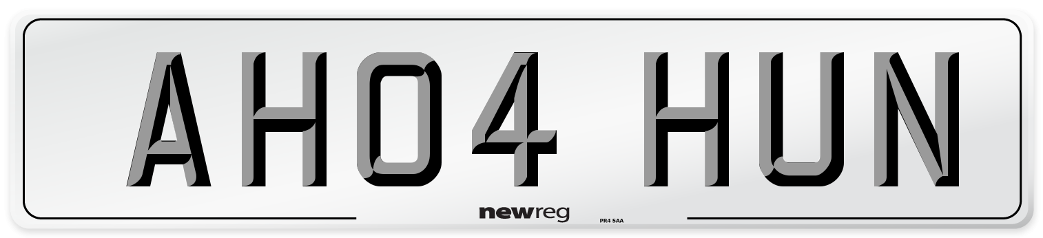 AH04 HUN Number Plate from New Reg